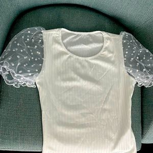 White illusion sleeve Bodysuit NWT